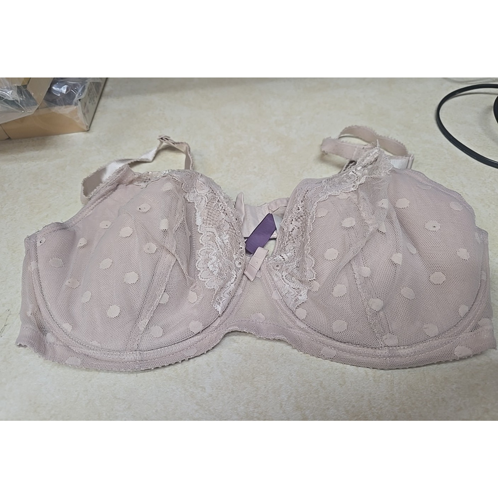 Adore Me Pink Polka‎ Dot Full Coverage Adjustable Straps Underwire Bra Size 40DD